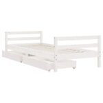 Cadre de lit d'enfants tiroirs blanc 90x190 cm bois pin massif – Image 2