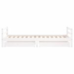 Cadre de lit d'enfants tiroirs blanc 90x190 cm bois pin massif – Image 4