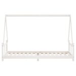 Cadre de lit pour enfants blanc 80x200 cm bois de pin massif – Image 3
