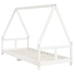 Cadre de lit pour enfants blanc 80x200 cm bois de pin massif – Image 4