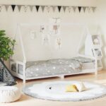 Cadre de lit pour enfants blanc 80x200 cm bois de pin massif