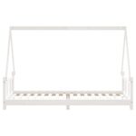 Cadre de lit pour enfants blanc 90x200 cm bois de pin massif – Image 3