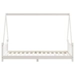 Cadre de lit pour enfants blanc 90x190 cm bois de pin massif – Image 3