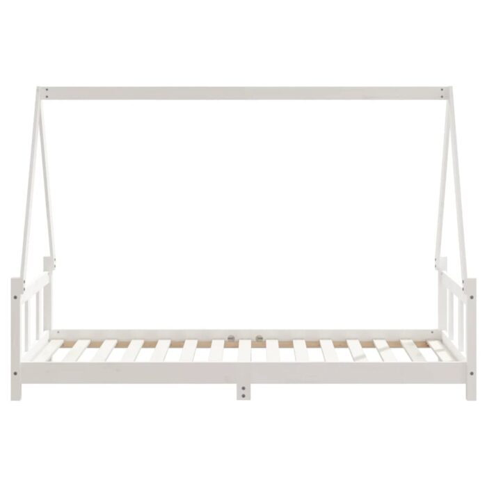 Cadre de lit pour enfants blanc 90x190 cm bois de pin massif – Image 3