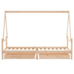 Cadre de lit pour enfants gris 80x200 cm bois de pin massif – Image 4