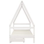 Cadre de lit enfant tiroirs blanc 90x200 cm bois de pin massif – Image 3