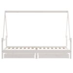 Cadre de lit enfant tiroirs blanc 90x200 cm bois de pin massif – Image 4