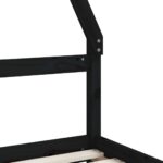 Cadre de lit enfant avec tiroirs noir 90x200 cm bois pin massif – Image 6