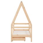 Cadre de lit enfant avec tiroirs 70x140 cm bois de pin massif – Image 3