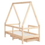 Cadre de lit enfant avec tiroirs 70x140 cm bois de pin massif – Image 5