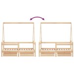 Cadre de lit enfant avec tiroirs 70x140 cm bois de pin massif – Image 7