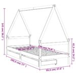 Cadre de lit d'enfants et tiroirs 90x190 cm bois de pin massif – Image 8