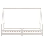 Cadre de lit pour enfants blanc 80x200 cm bois de pin massif – Image 3