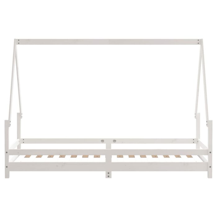 Cadre de lit pour enfants blanc 80x200 cm bois de pin massif – Image 3