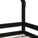 Cadre de lit pour enfants noir 80x200 cm bois de pin massif – Image 5