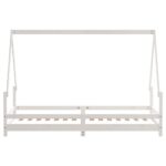 Cadre de lit pour enfants blanc 90x200 cm bois de pin massif – Image 3