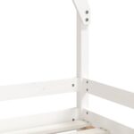 Cadre de lit pour enfant blanc 70x140 cm bois de pin massif – Image 5
