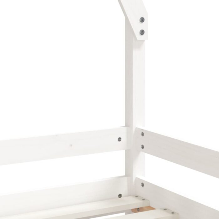 Cadre de lit pour enfant blanc 70x140 cm bois de pin massif – Image 5