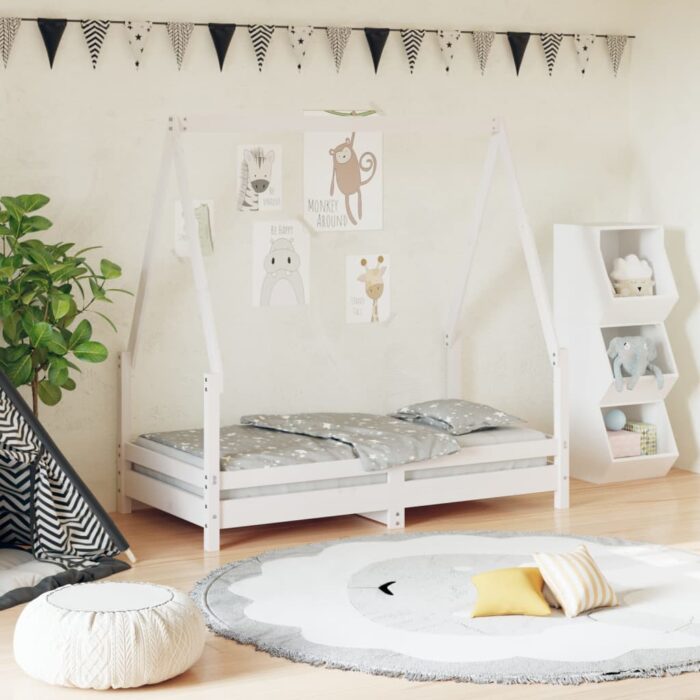 VXL8720845445089_m_en_hd_1.jpg Cadre de lit pour enfant blanc 70x140 cm bois de pin massif – Image 1