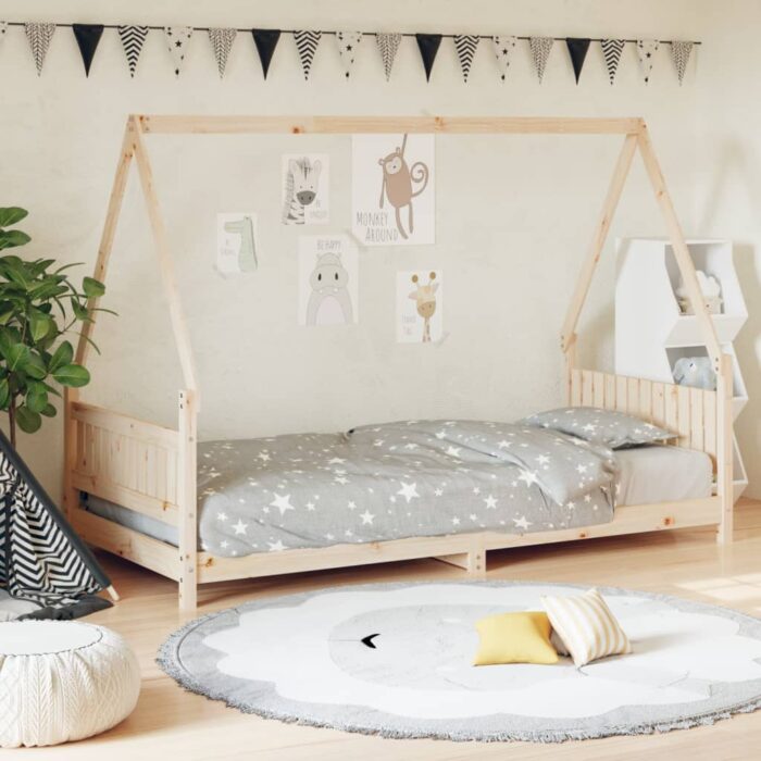 Cadre de lit pour enfants 90x200 cm bois de pin massif – Image 1