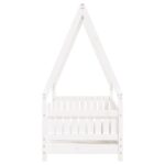 Cadre de lit pour enfant blanc 70x140 cm bois de pin massif – Image 3