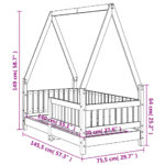 Cadre de lit pour enfant blanc 70x140 cm bois de pin massif – Image 8