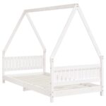 Cadre de lit pour enfants blanc 90x190 cm bois de pin massif – Image 4