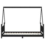 Cadre de lit pour enfants noir 90x190 cm bois de pin massif – Image 2