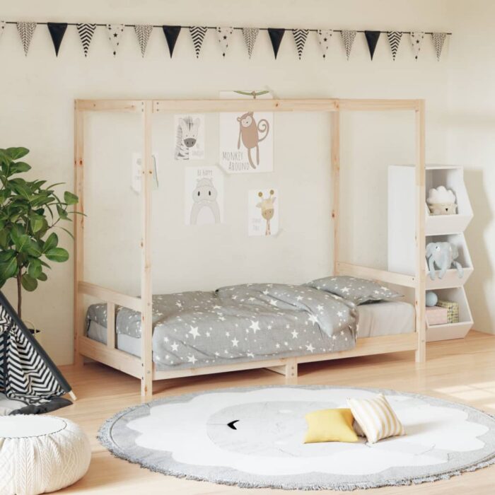 Cadre de lit pour enfant 80x160 cm bois de pin massif – Image 1