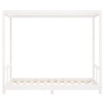 Cadre de lit pour enfant blanc 80x160 cm bois de pin massif – Image 2