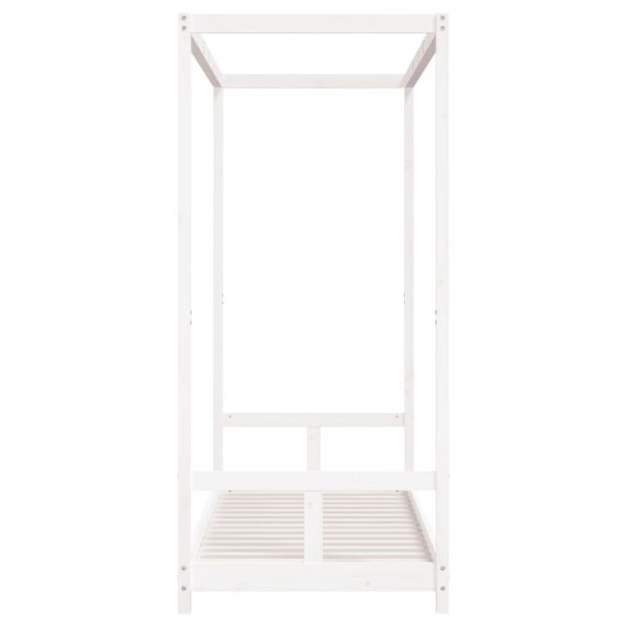 Cadre de lit pour enfants blanc 80x200 cm bois de pin massif – Image 3