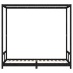 Cadre de lit pour enfants noir 80x200 cm bois de pin massif – Image 2