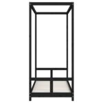 Cadre de lit pour enfants noir 80x200 cm bois de pin massif – Image 3