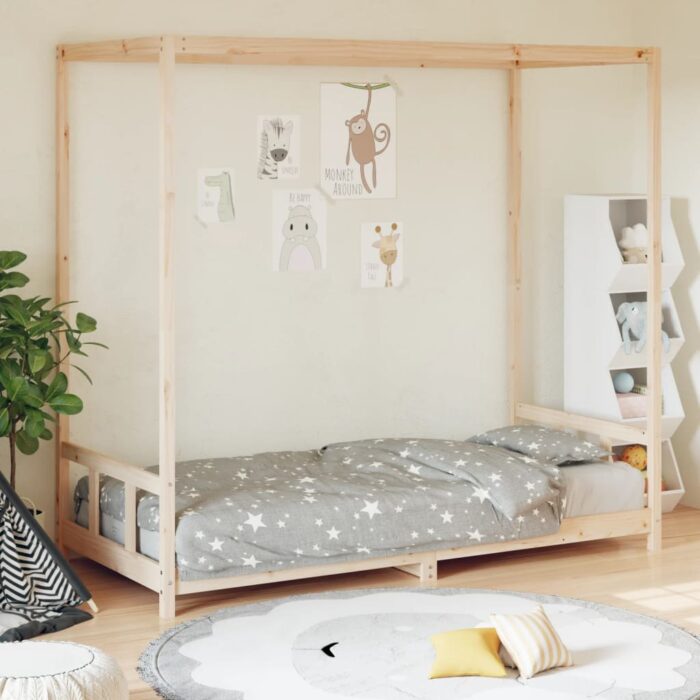 Cadre de lit pour enfants 90x200 cm bois de pin massif – Image 1