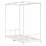 Cadre de lit pour enfants blanc 90x200 cm bois de pin massif – Image 4