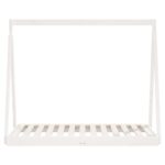 Cadre de lit pour enfant blanc 70x140 cm bois de pin massif – Image 2