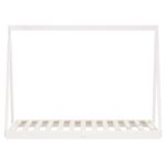 Cadre de lit pour enfant blanc 80x160 cm bois de pin massif – Image 2