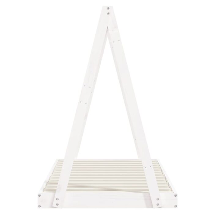 Cadre de lit pour enfant blanc 80x160 cm bois de pin massif – Image 3