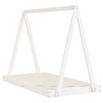 Cadre de lit pour enfant blanc 80x160 cm bois de pin massif – Image 4
