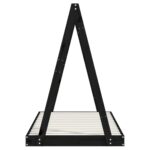 Cadre de lit pour enfant noir 80x160 cm bois de pin massif – Image 3