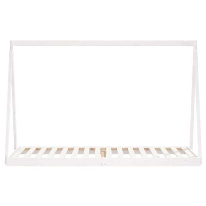 Cadre de lit pour enfants blanc 80x200 cm bois de pin massif – Image 2