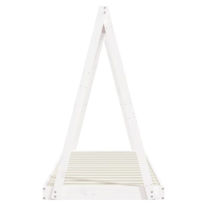 Cadre de lit pour enfants blanc 80x200 cm bois de pin massif – Image 3