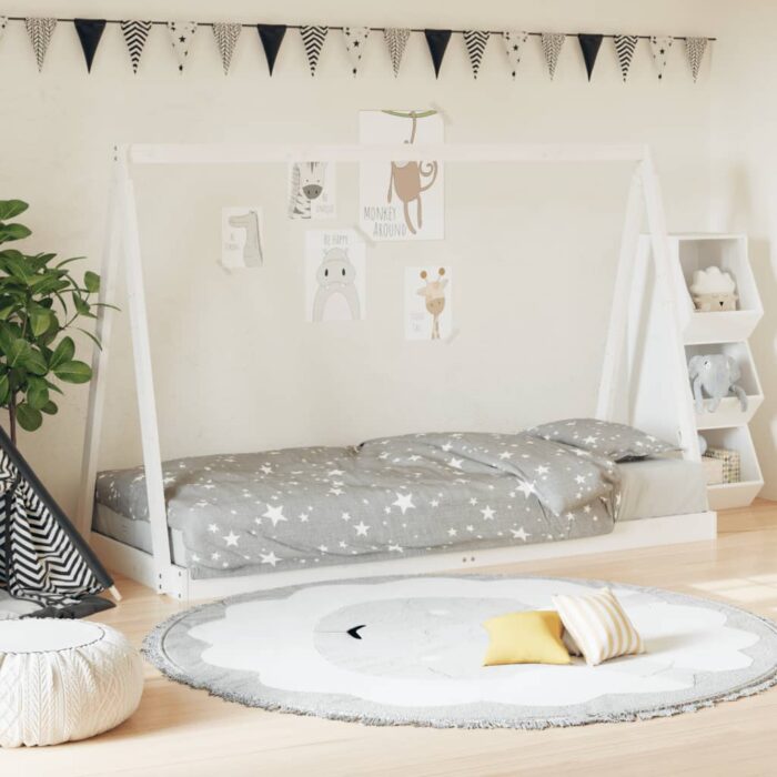 VXL8720845445560_m_en_hd_1.jpg Cadre de lit pour enfants blanc 80x200 cm bois de pin massif – Image 1