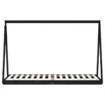Cadre de lit pour enfants noir 80x200 cm bois de pin massif – Image 2