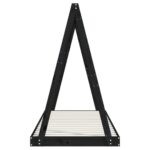 Cadre de lit pour enfants noir 80x200 cm bois de pin massif – Image 3
