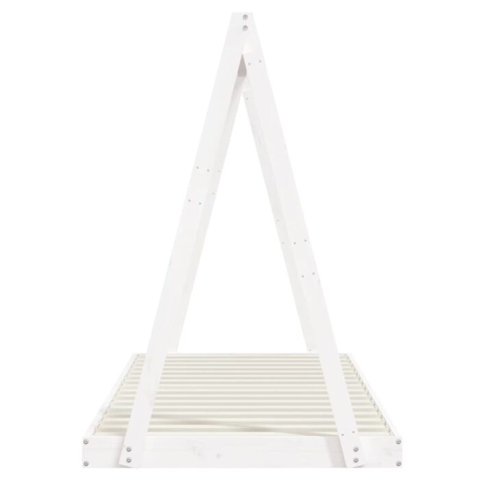 Cadre de lit pour enfants blanc 90x200 cm bois de pin massif – Image 3