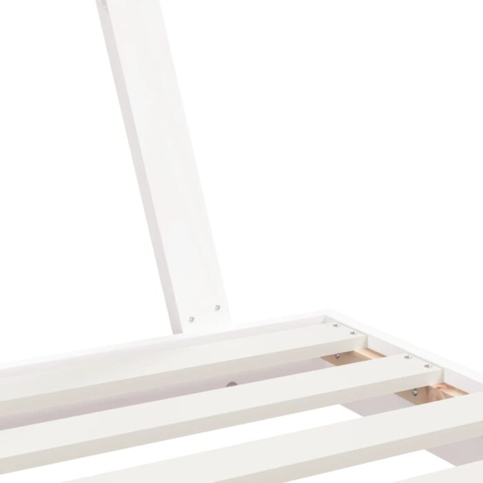 Cadre de lit pour enfants blanc 90x200 cm bois de pin massif – Image 5