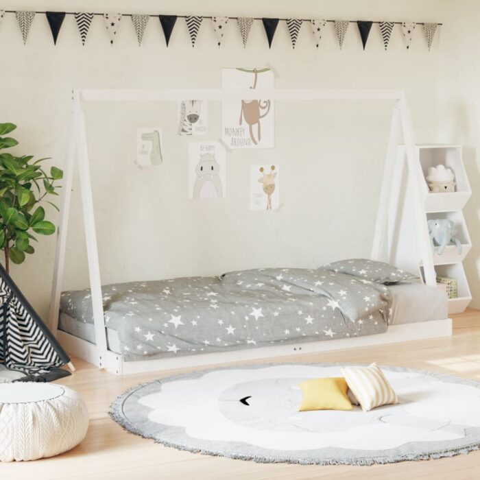 VXL8720845445591_m_en_hd_1.jpg Cadre de lit pour enfants blanc 90x200 cm bois de pin massif – Image 1