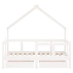Cadre de lit enfant tiroirs blanc 70x140 cm bois de pin massif – Image 3