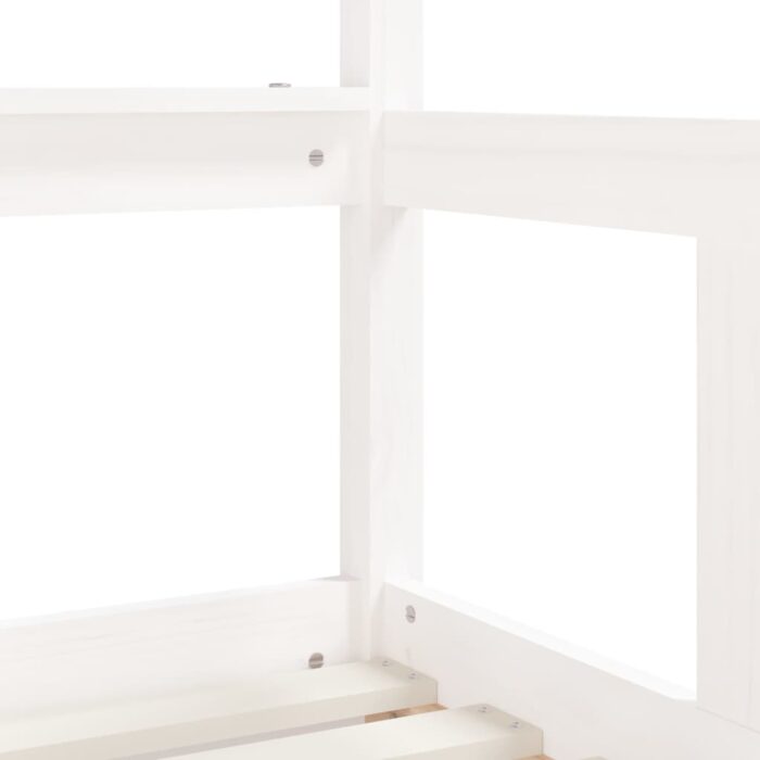 Cadre de lit enfant tiroirs blanc 70x140 cm bois de pin massif – Image 6